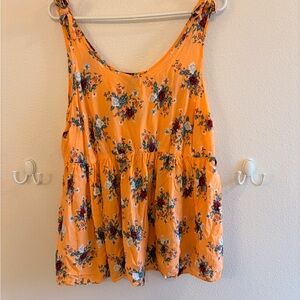 torrid Orange Floral Sleeveless babydoll Tank